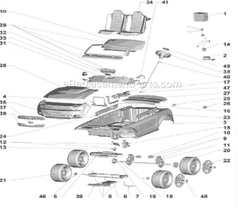 Page A Diagram and Parts List for P5920  Power Wheels Ride-On Cars